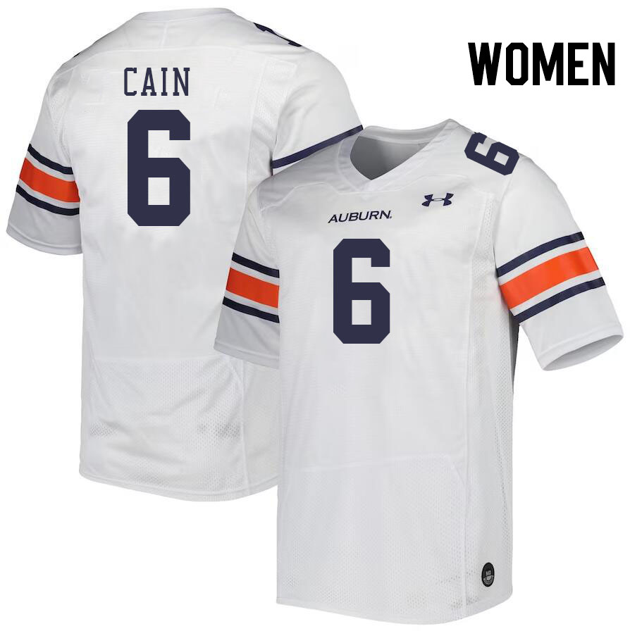 Women #6 Bryce Cain Auburn Tigers College Football Jerseys Stitched-White